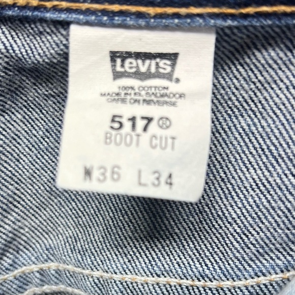 Levis 517 Jeans‎ Mens 36x34 Blue Boot Cut Western Cowboy Workwear - Picture 9 of 13